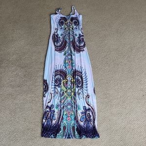 Elegant Paisley Maxi Dress - Multicolor